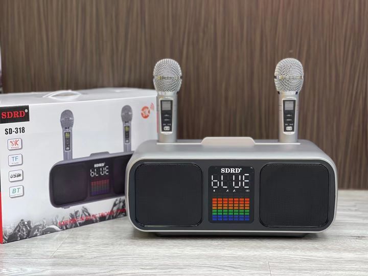 Loa Bluetooth Karaoke SDRD SD-318 Kèm 2 Micro Không Dây