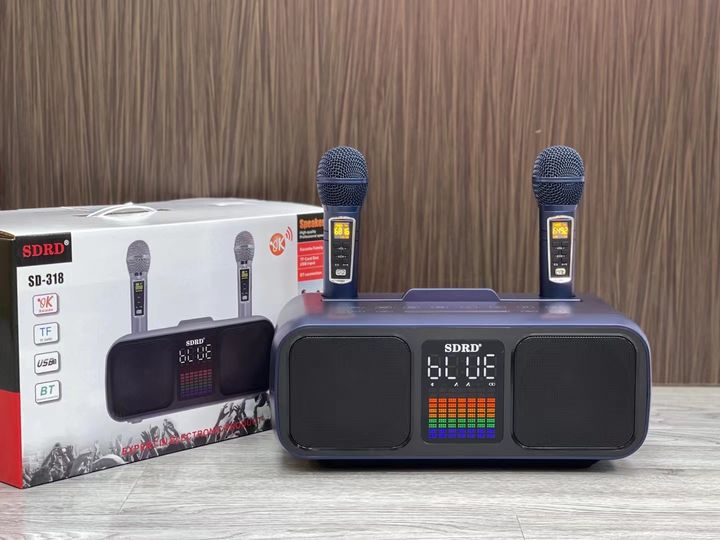 Loa Bluetooth Karaoke SDRD SD-318 Kèm 2 Micro Không Dây