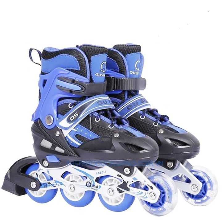 Bộ giày trượt patin bánh có 1 đèn led kèm phụ kiện SIZE L 39-42 - Xanh Dương