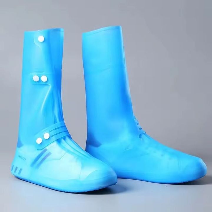 Ủng silicone bọc giày đi mưa size XL (40-41) ống cổ siêu cao 35cm, chống mưa, chống trượt, mài mòn