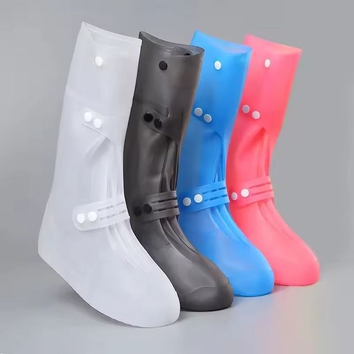 Ủng silicone bọc giày đi mưa size XL (40-41) ống cổ siêu cao 35cm, chống mưa, chống trượt, mài mòn