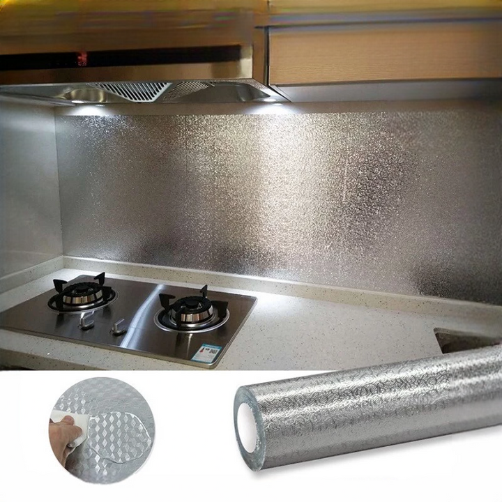 Cuộn decal bạc dán bếp chống dầu mỡ cách nhiệt 1m7