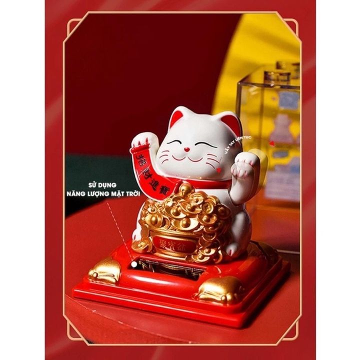 Mèo thần tài năng lượng mini kích thước 9x7x7cm