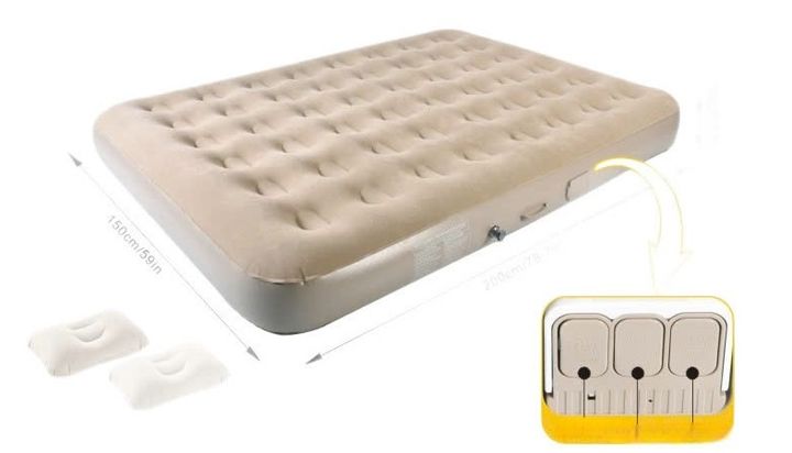 Nệm hơi 48 lỗ kích thước 200x150x25 cm kèm 2 gối nằm tích hợp bơm điện đa năng có đèn