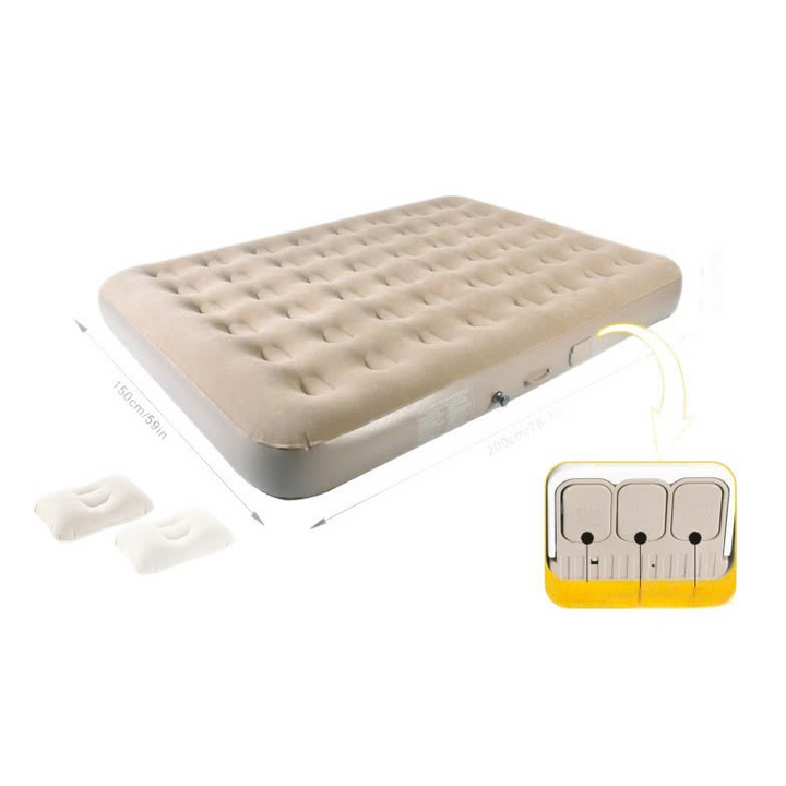 Nệm hơi 48 lỗ kích thước 200x150x25 cm kèm 2 gối nằm tích hợp bơm điện đa năng có đèn