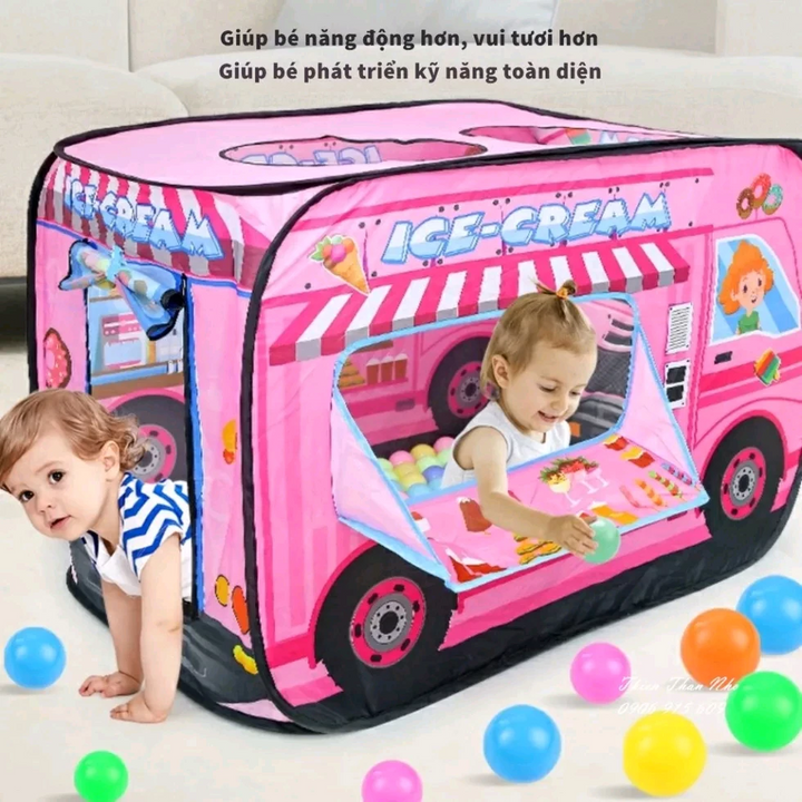 Lều hình ô tô cho bé - màu hồng
