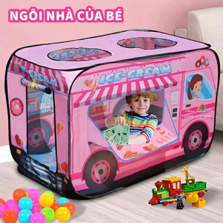 Lều hình ô tô cho bé - màu hồng
