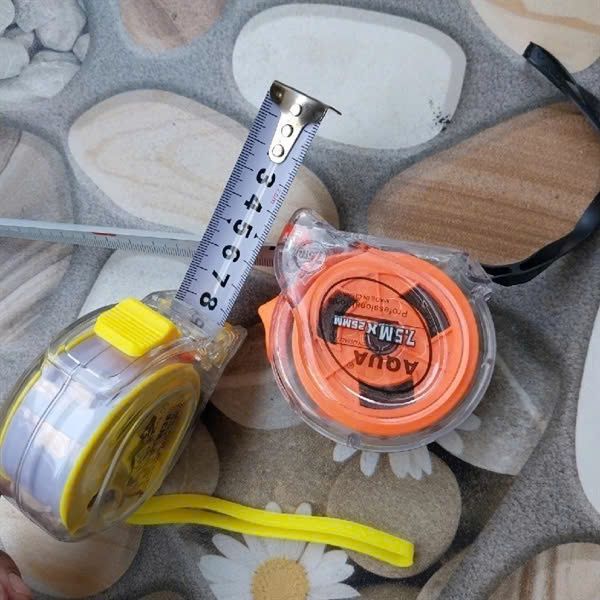 Thước đo kéo dài 7.5 mét (trong) thiết kế bảng lớn màu cam/ xanh/ vàng