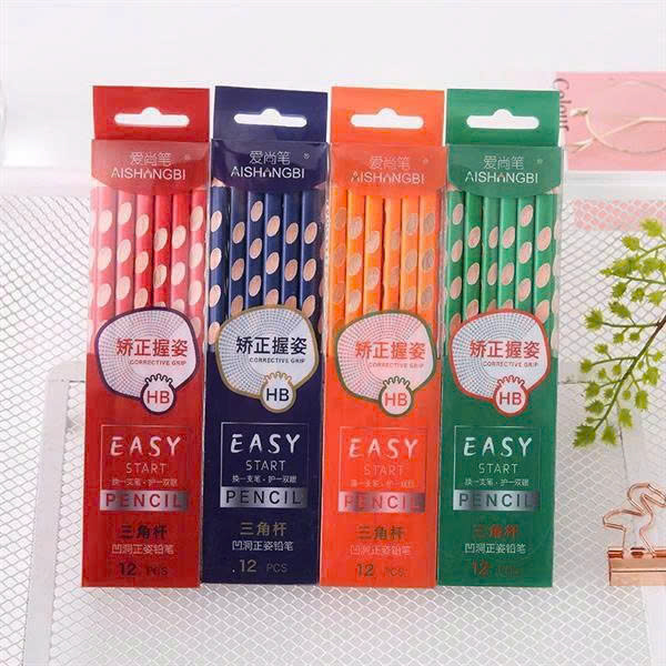 Bộ 12 bút chì học sinh thiết kế dễ thương tiện học tập