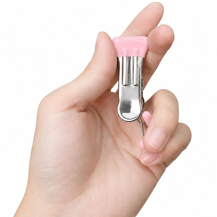 Móc treo quần áo, tất vớ 10 kẹp có khoá chống gió - chắc chắn, siêu bền - Hồng