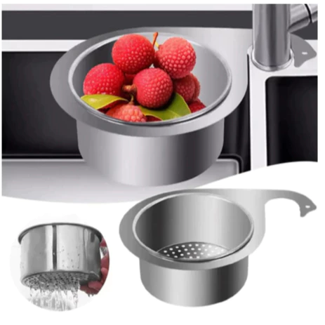 Khay lọc rác bồn rửa inox treo tiện lợi hình thiên nga