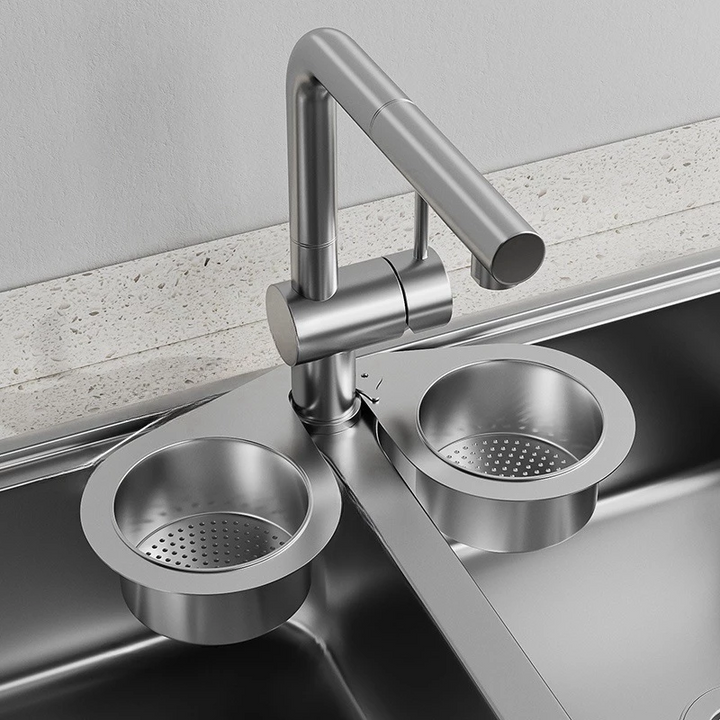 Khay lọc rác bồn rửa inox treo tiện lợi hình thiên nga