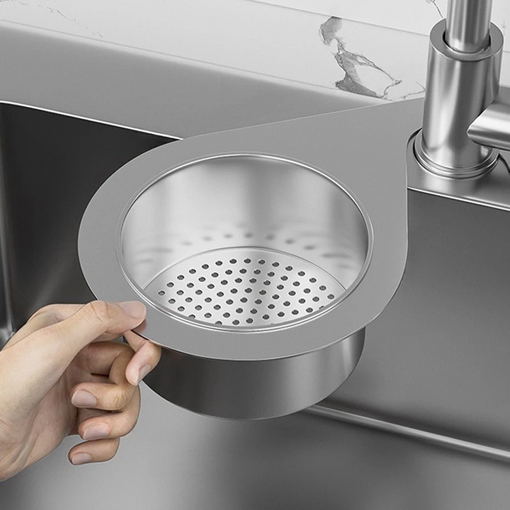 Khay lọc rác bồn rửa inox treo tiện lợi hình thiên nga