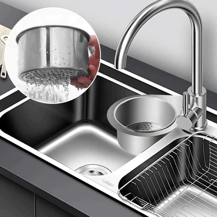 Khay lọc rác bồn rửa inox treo tiện lợi hình thiên nga