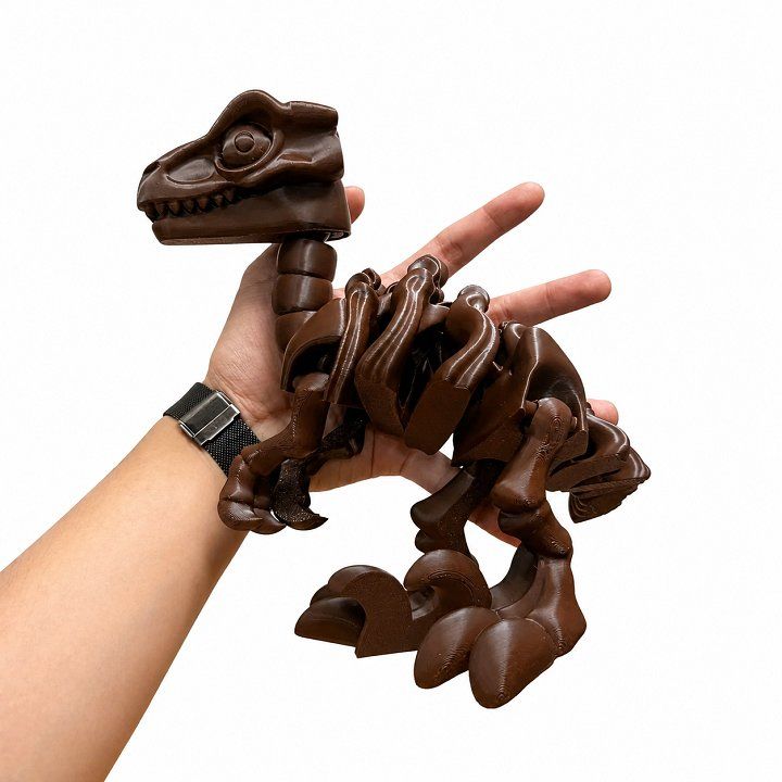 Đồ chơi mô hình xương khủng long T-REX bằng nhựa in 3d - Nâu