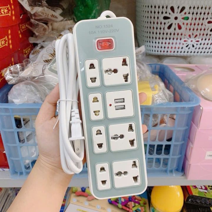 Ổ cắm điện 7 lỗ 2 cổng USB (1524) dây 1.5 m