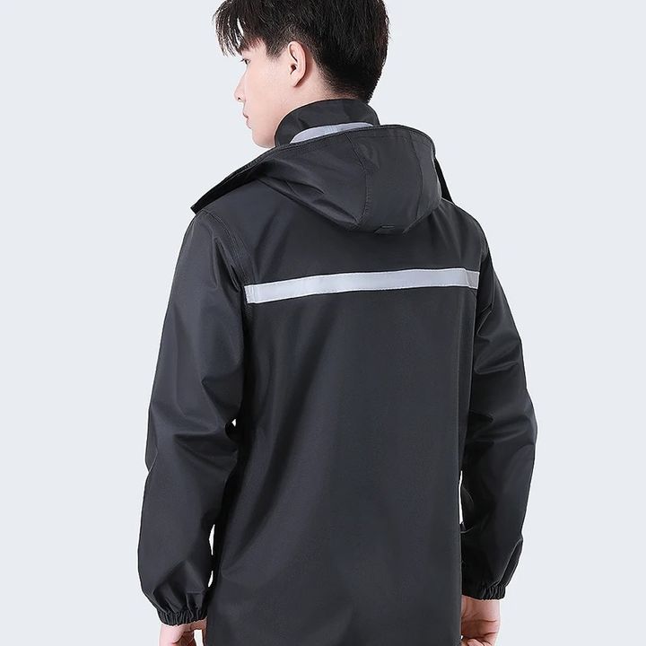 Bộ quần áo mưa vải dù lưới thoáng có phản quang BS0040 Size XL (148-165cm)