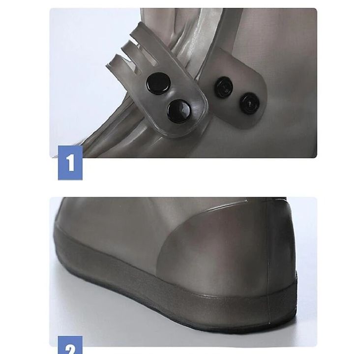 Bọc giày đi mưa silicone chống nước ống vừa 21cm siêu dày chống trượt size 2XL (42-43)