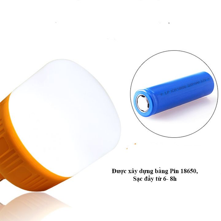 Bóng đèn buld Tích Điện 100W thiết kế đui màu cam