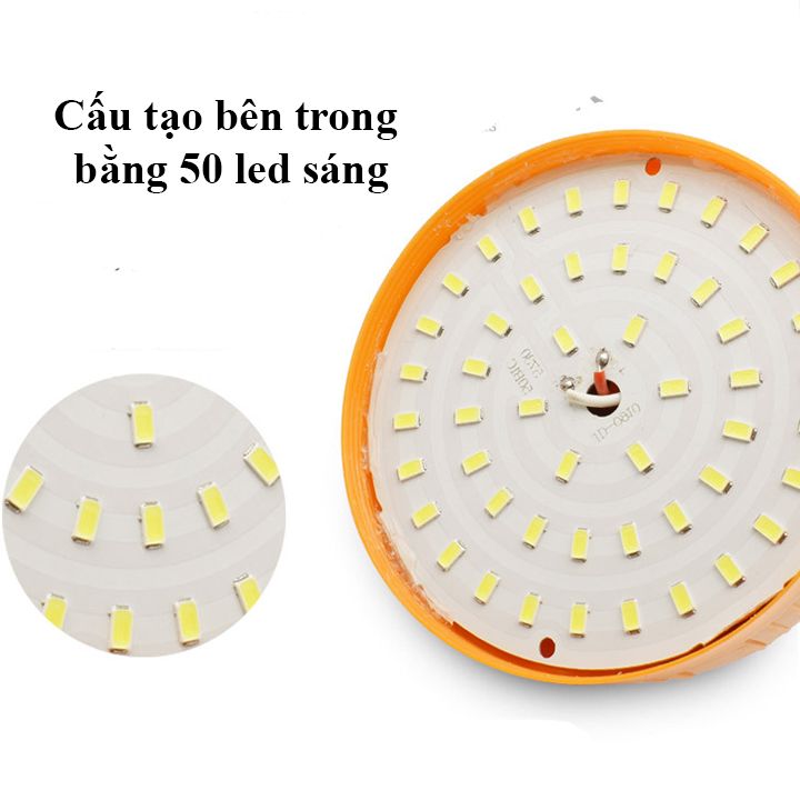 Bóng đèn buld Tích Điện 100W thiết kế đui màu cam