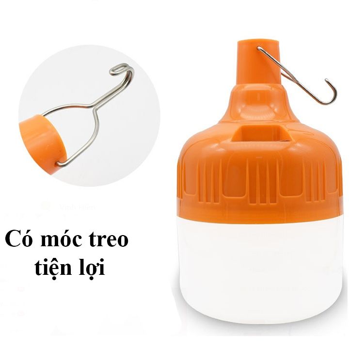 Bóng đèn buld Tích Điện 100W thiết kế đui màu cam