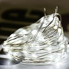 Dây đèn LED đồng 10 mét, 100 bóng ánh sáng trắng, hiệu ứng nhấp nháy