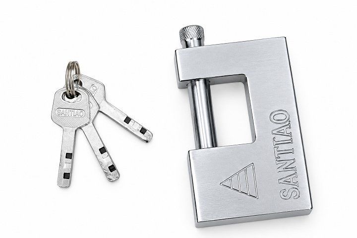 Ổ khóa cửa chống chộm, chống cắt Santiao 100mm