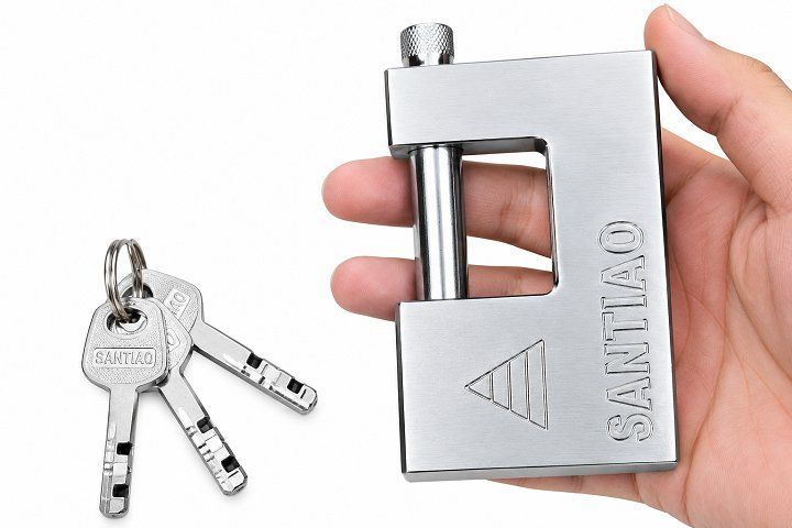 Ổ khóa cửa chống chộm, chống cắt Santiao 100mm