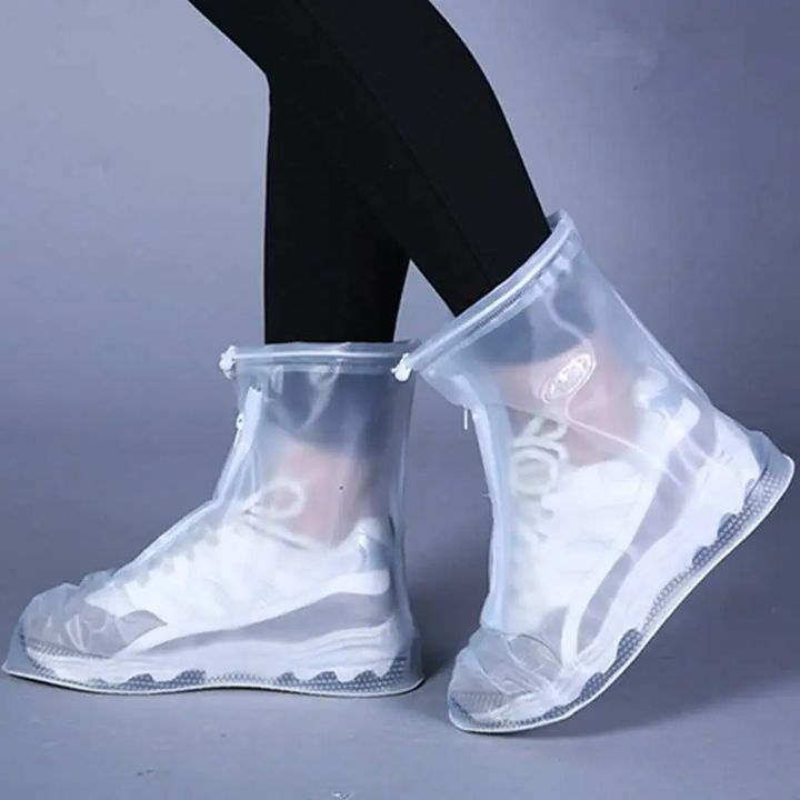 Bọc giày đi mưa đế silicone chống nước ống vừa chống trơn trượt Size M (36-37)