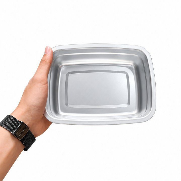 Hộp Đựng Thực Phẩm Inox 304 1200ml 122g Đựng Đồ Ăn Để Tủ Lạnh Kèm Nắp Đậy