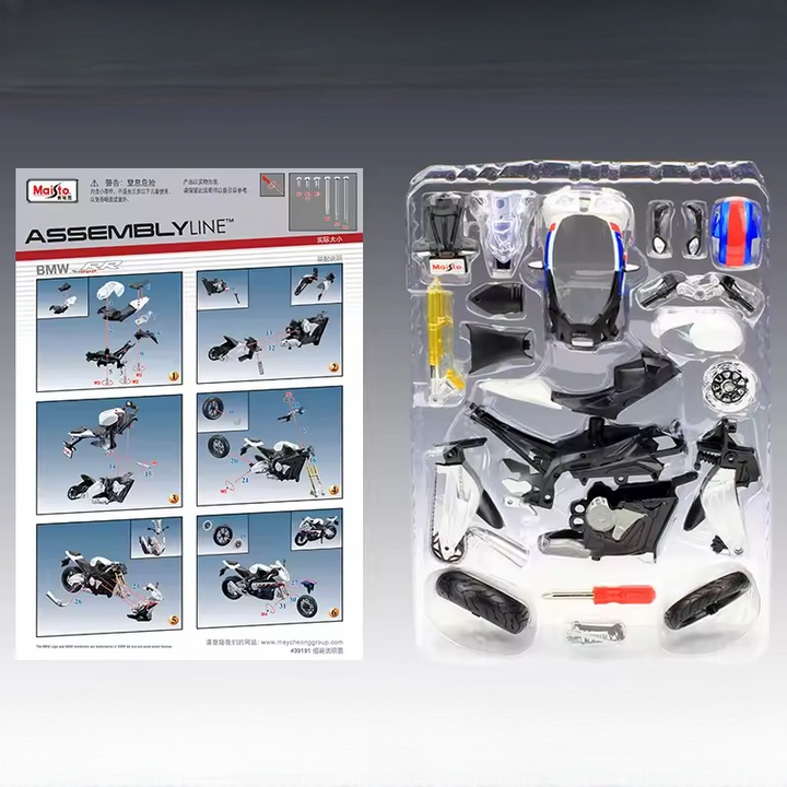 Mô hình lắp ráp xe mô tô BMW S1000RR tỷ lệ 1:12 Maisto