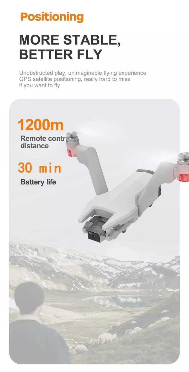Flycam L100 GPS - 2 cánh quạt - Camera 4K - Chống rung 2 trục