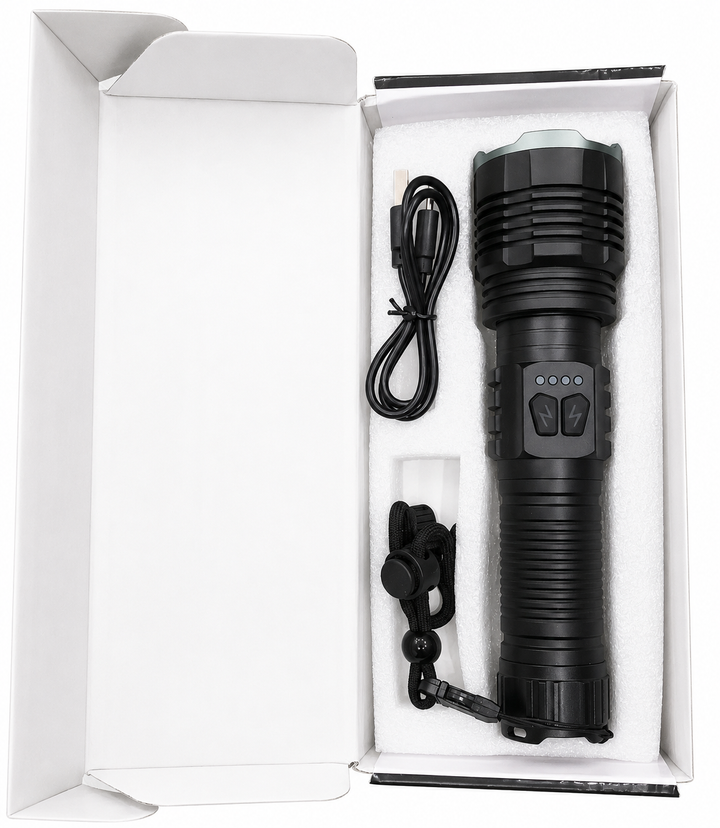 Đèn Pin Cao Cấp G64 Với 2 Màu Sáng Trắng Vàng Có 5 Chế Độ Sáng