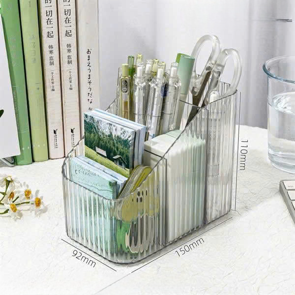 Khay mica trong suốt 3 ngăn đựng mỹ phẩm tiện lợi