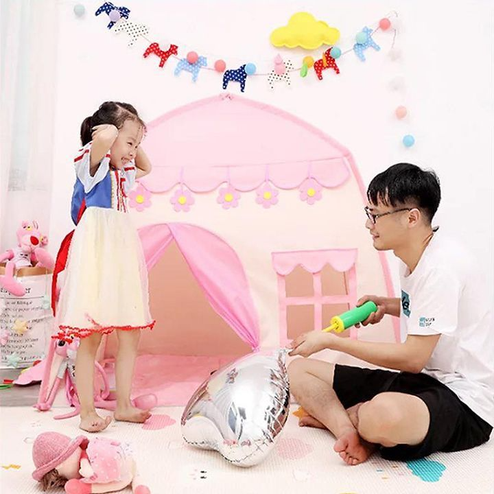 Lều ngủ công chúa và hoàng tử màu hồng