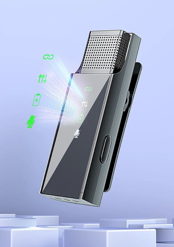 Micro thu âm không dây S16 màn hình hiển thị kép cổng Type-C Có Hộp Sạc (1 RX + 1 TX)