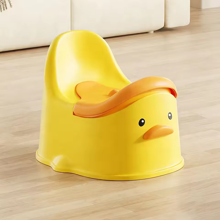 Bô vệ sinh cho bé tựa lưng hình vịt màu vàng dễ thương