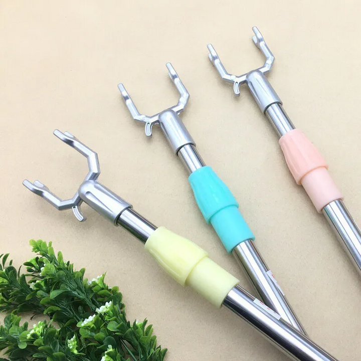 Cây móc quần áo đa năng cán dài thu gọn linh hoạt - vàng