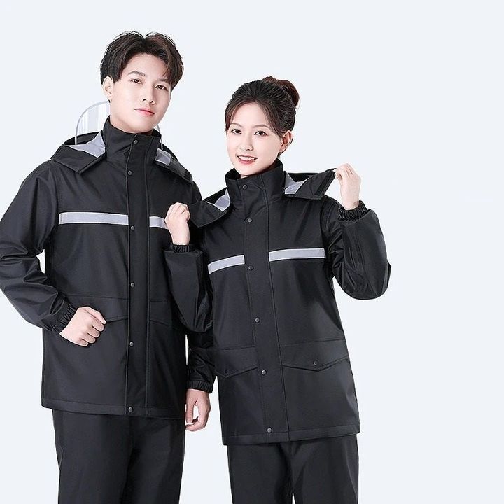 Bộ Quần Áo Mưa Vải Dù Lót Lưới Thoáng Có Phản Quang BS0040 Size L (165-170cm)(56-65kg)