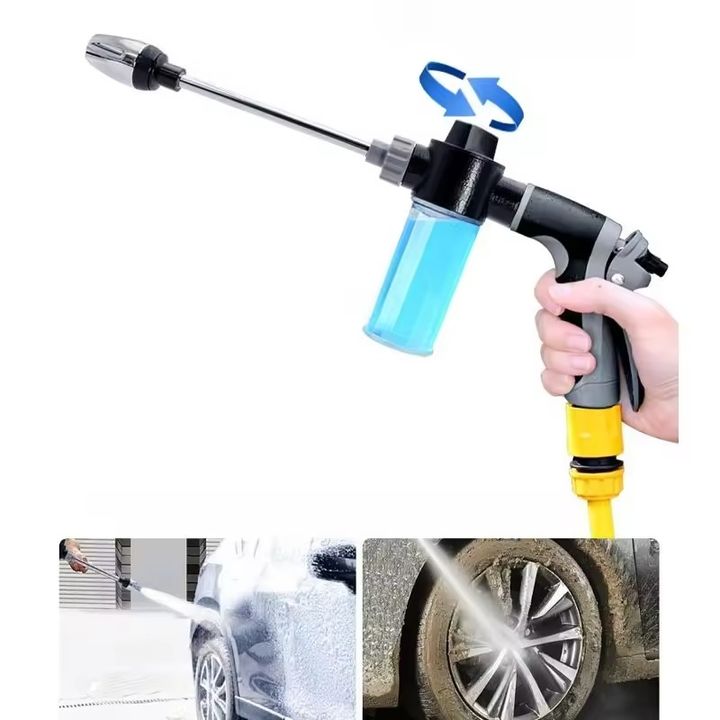 Vòi xịt rửa xe cầm tay đa năng áp lực cao kèm bình chứa dung dịch tạo bọt