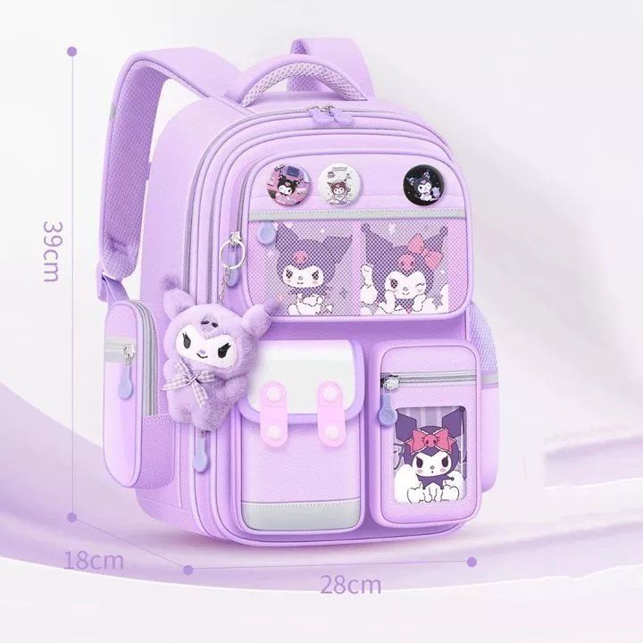 Balo Đi Học Hình Kuromi 3D Bảo Vệ Cột Sống Nhiều Ngăn Tiện Lợi SP012217