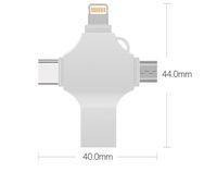Hình ảnh Flashdrive USB 2.0 nhôm đa năng 4 trong 1 Conteetci (Micro USB, Type C, Lightning)