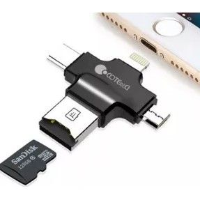 Hình ảnh Flashdrive USB 2.0 nhôm đa năng 4 trong 1 Conteetci (Micro USB, Type C, Lightning)