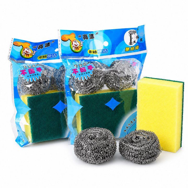 Bộ 2 miếng cọ xoong nồi kèm 1 múi rửa chén