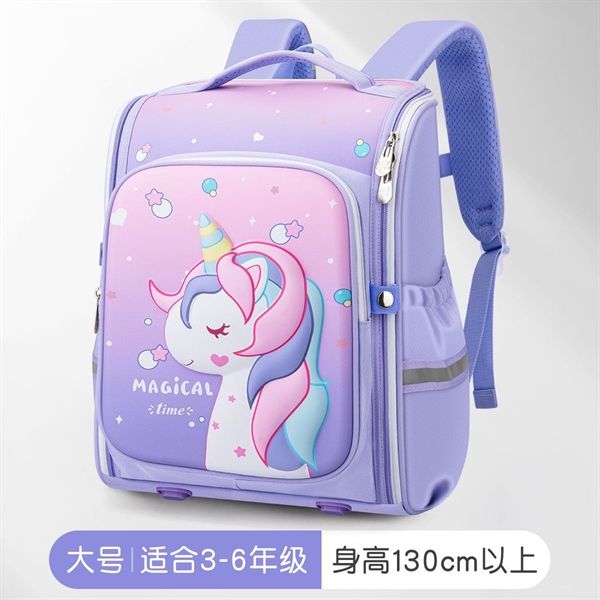 Balo 3D hình kỳ lân unicorn đệm vai mềm chống thấm nước cho bé gái