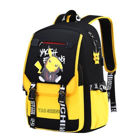 Balo đi học cho bé dễ thương hình pikachu - màu vàng