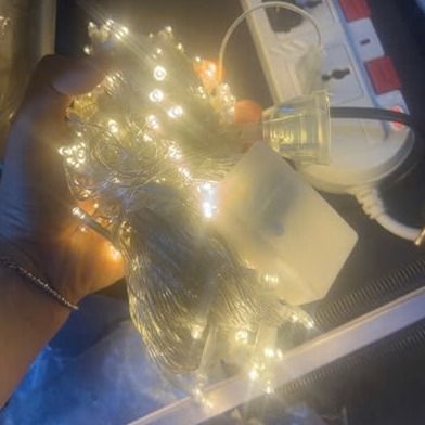 Dây đèn LED 20m 200 Bóng ánh sáng trắng ấm phích cắm đực cái