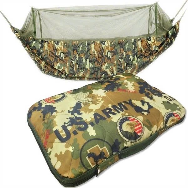 Võng mùng rằn ri xếp gọn 3 lớp ngoài trời 2m2