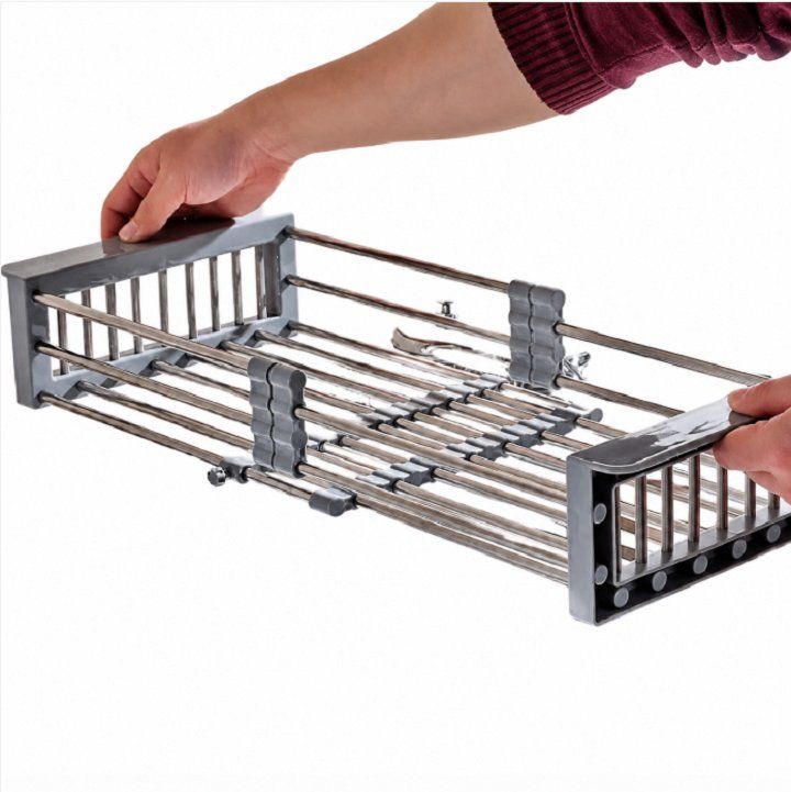 Kệ inox gác bồn rửa chén đa năng - rổ úp cho chậu rửa bát
