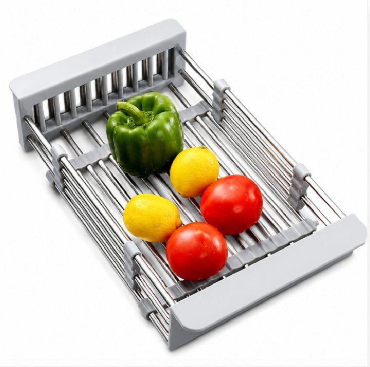 Kệ inox gác bồn rửa chén đa năng - rổ úp cho chậu rửa bát